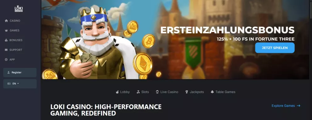 Loki Casino – 125% Willkommensbonus + 100 Freispiele sichern